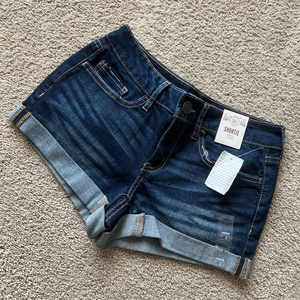 Kohls Low-rise Denim Shortie Shorts Size 3
